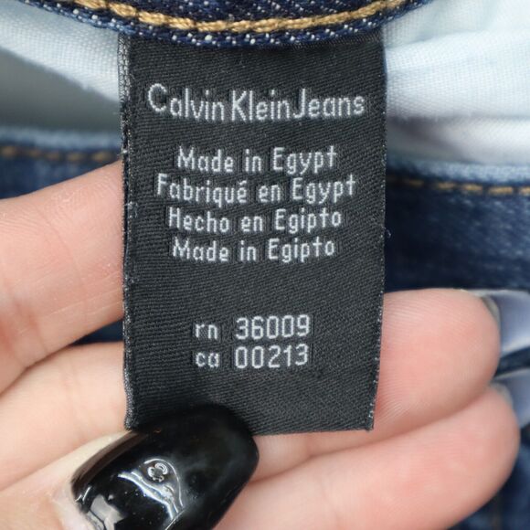 Calvin Klein Pants Womens 32 Blue Bootcut Mid Rise Denim Button Pocket Jeans - Picture 3 of 16